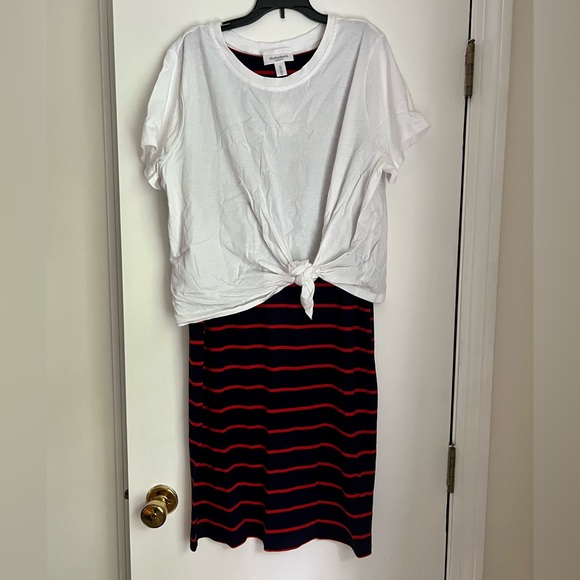 NWT! Motherhood Maternity Layered Rib Knit Dress size XL Maternity - Picture 4 of 9